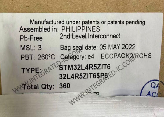 میکروکنترلر STM32L4R5ZIT6 MCU تک هسته‌ای 32 بیتی با حافظه فلش 2 مگابایتی و بسته بندی 144-LQFP