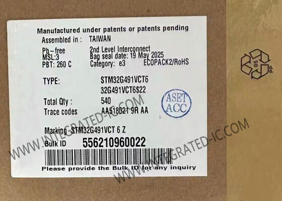 STM32G491VCT6 میکروکنترلر MCU تا 170MHz 32 بیتی ARM Cortex-M4 MCU LQFP-100