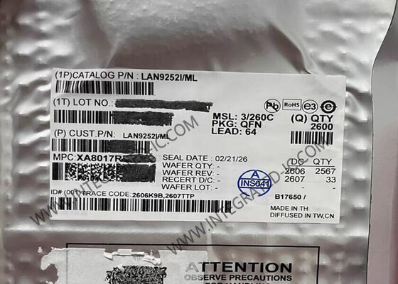 LAN9252I/ML Ethernet IC EtherCAT Slave Controller برای کاربردهای صنعتی QFN-64