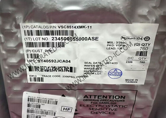 VSC8514XMK-11 Ethernet IC Transceiver با قدرت پایین 4 پورت گیگابیت اترنت در بسته VQFN-138
